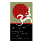 Red Sun Yoga Spiritual Indian Meditate Om Ohm Logo Business Card Templates