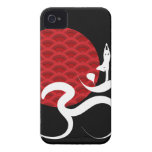 Red Sun Yoga Spiritual Indian Meditate Om Ohm Logo iPhone 4 Case-Mate Case