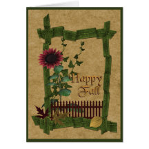 Red Sunflower Fall Greetings Greeting Card