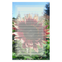 Red Sunflower Lined Stationery