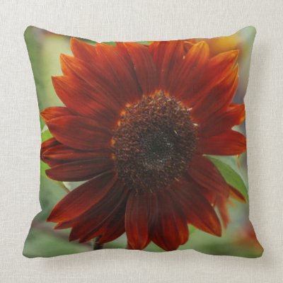 Red Sunflower Pillow throwpillow