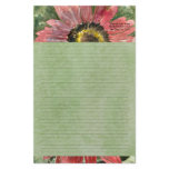 Red Sunflower Watercolor Personalized Stationary Stationery