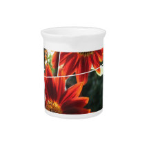 Red Sunflowers Drink Pitcher