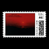 " Red Sunrise " Postage postage