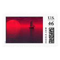 Red Sunset postage by CrystalWizard Red Sunset postage