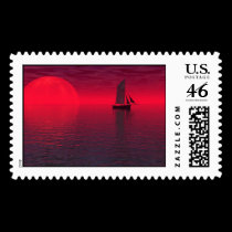 Red Sunset postage