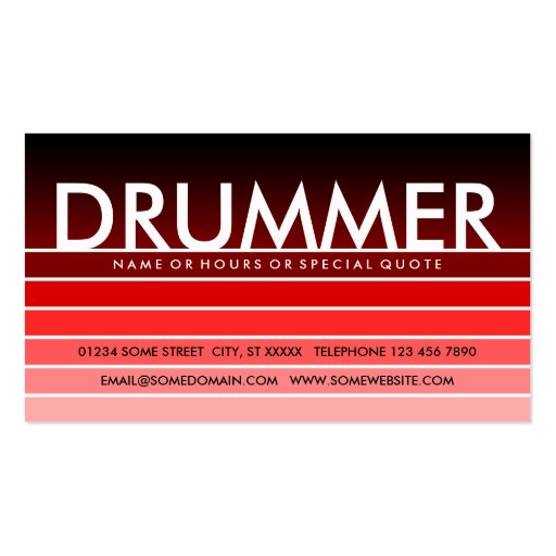 red swatch DRUMMER Business Card (front side)