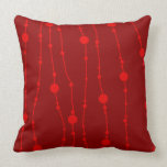 Red Swingin' Beads Retro Throw Pillow pillows