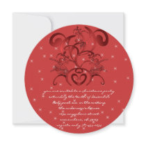 Red Swirl Christmas Dinner Invitations