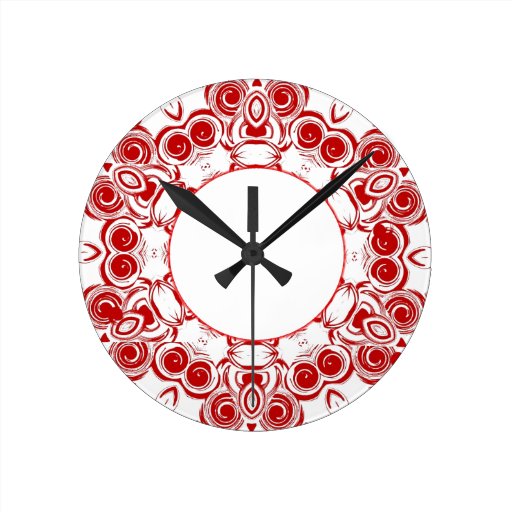Red Swirl Custom Clock