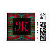 red swirl monogram