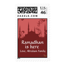Red Swirl Mosque Stamps stamps
