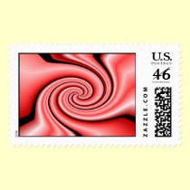 Red Swirl postage