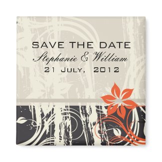 Red Swirl Save the Date Magnet magnet