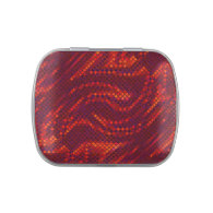 Red Swirl Sequin Effect Jelly Belly Candy Tin
