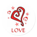 Red Swirley Valentine Heart stickers