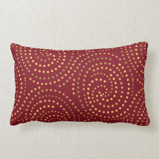Red Swirls Lumbar Pillow Zazzle