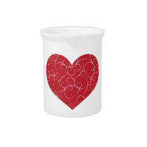 Red Swirly Heart pitchers