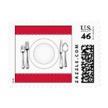 Red Table Scape Postage Stamps
