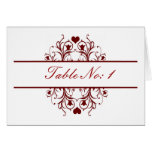 red  table seating card