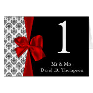 red table seating card card