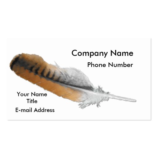 Red-tail Hawk feather Business Card Templates