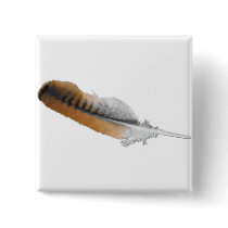 Red-tail Hawk feather Pinback Buttons