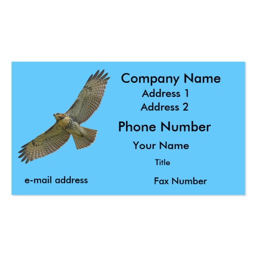 red-tail soaring business card template (front side)
