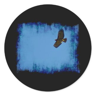 Red Tailed Hawk in Flight Round Stickers