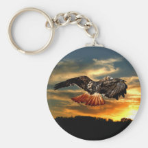 Red tailed hawk key chain