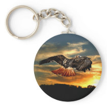 Red tailed hawk key chain