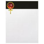 RED TALISMAN MONOGRAM ruby bright black yellow Custom Letterhead