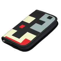 Red Tan Gray and Black Geometric Smartphone Folio planners