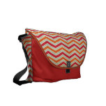 Red & Tangerine Chevron Rickshaw Messenger Bag messenger bags
