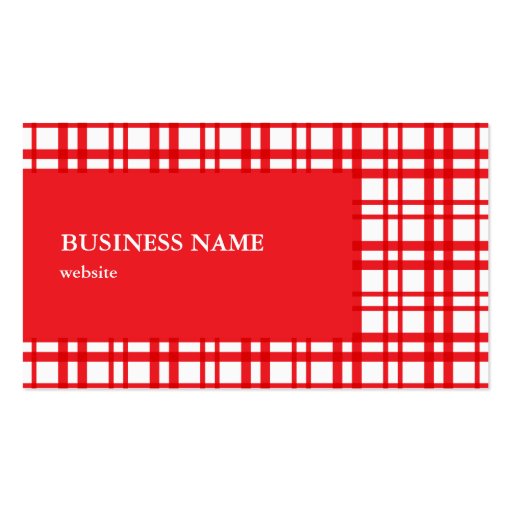 Red Tartan Business Card (back side)