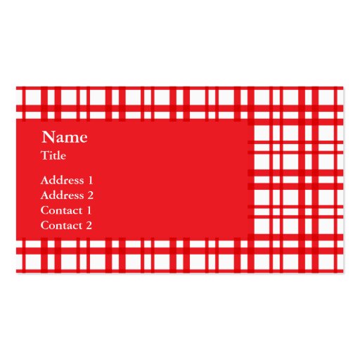 Red Tartan Business Card (front side)