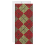 red tartan knitwork pattern rack cards