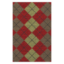 red tartan knitwork pattern custom stationery
