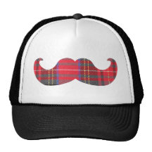 Red Tartan Mustache Hats