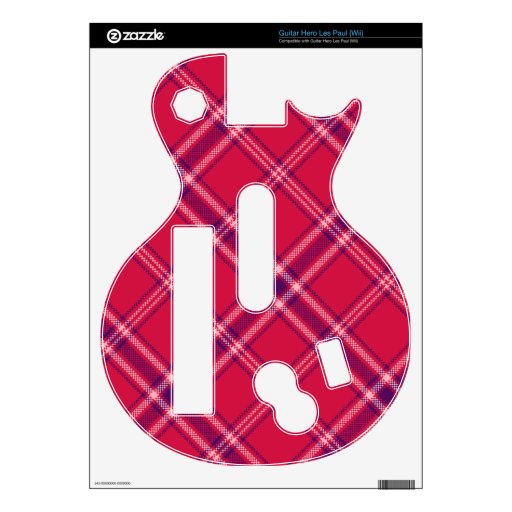 Red Tartan Plaid Guitar Hero Les Paul Skin (Wii)