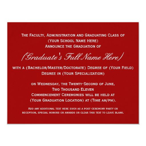 Red Tassel Was Worth the Hassle College Graduation Invite