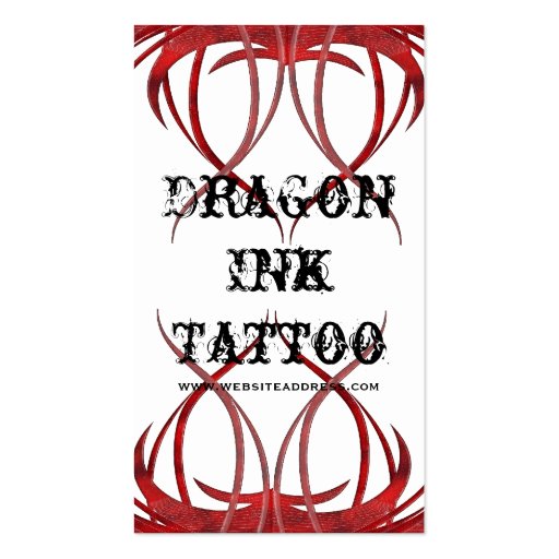 Red Tattoo Designed Business Cards