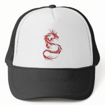 Red Tattoo Dragon Mesh Hats