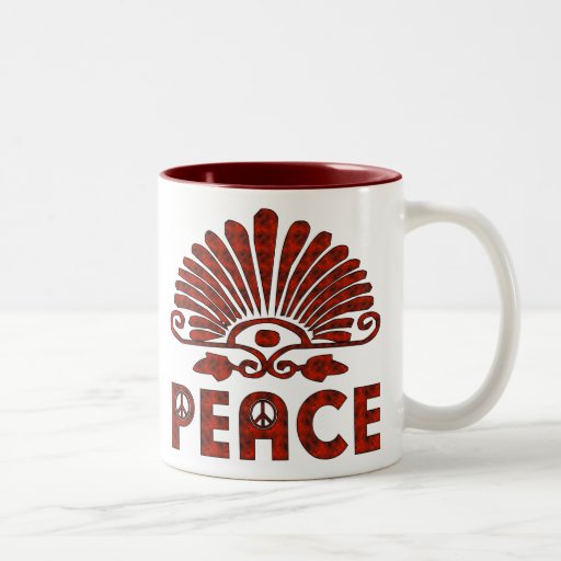 Red Tattoo Peace Art Coffee Mug