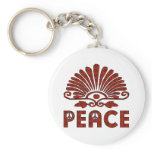 Red Tattoo Peace Art Keychains
