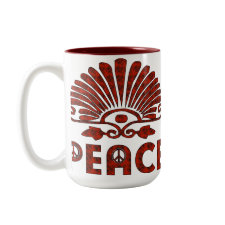 Red Tattoo Peace Art mug