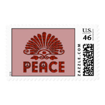 Red Tattoo Peace Art Postage Stamp