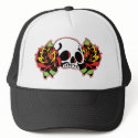 red tattoo skull hats