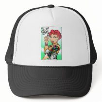 Red tattooed pin up hats by Chocolate_honeybee Red tattooed pin up hats