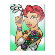 Red tattooed pin up postcards by Chocolate_honeybee Red tattooed pin up postcards
